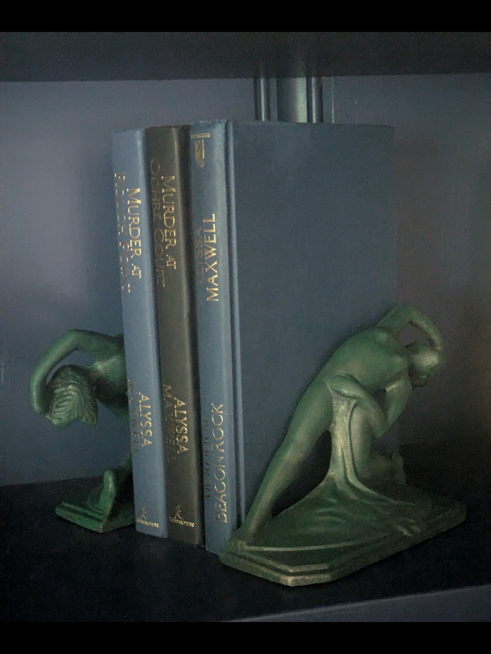 Vintage Art Deco Style Kneeling Nude Figure Bookends – Refinished Pair